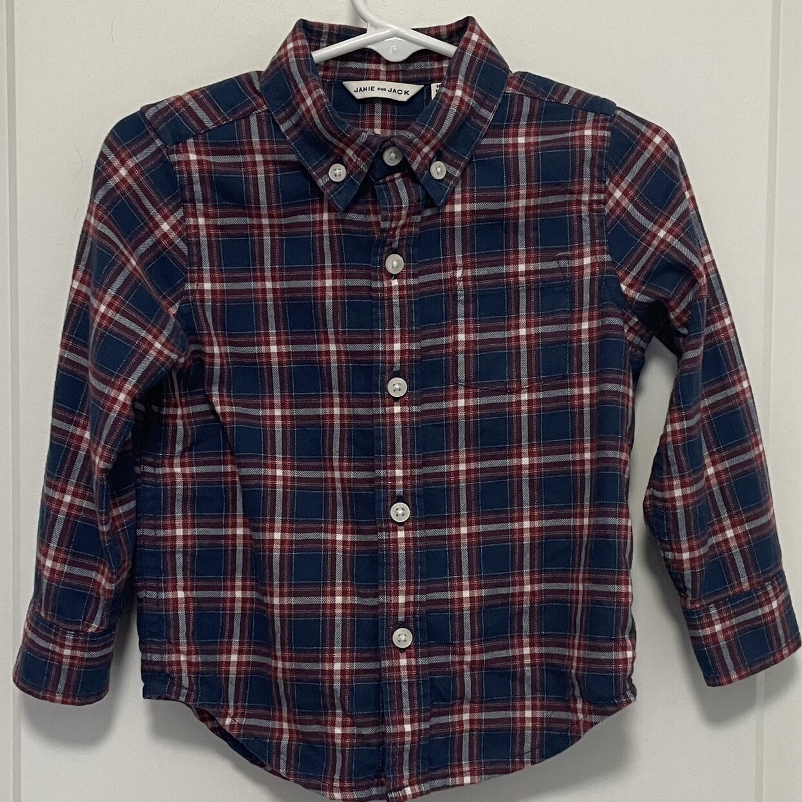 Janie And Jack Boys Merchant Marine Plaid Shirt Size 1824m